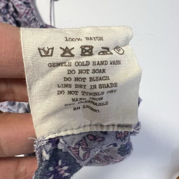 Spell & The Gypsy Sz L Kombi Flutter Top Floral Lavender Purple Blouse - Picture 10 of 10